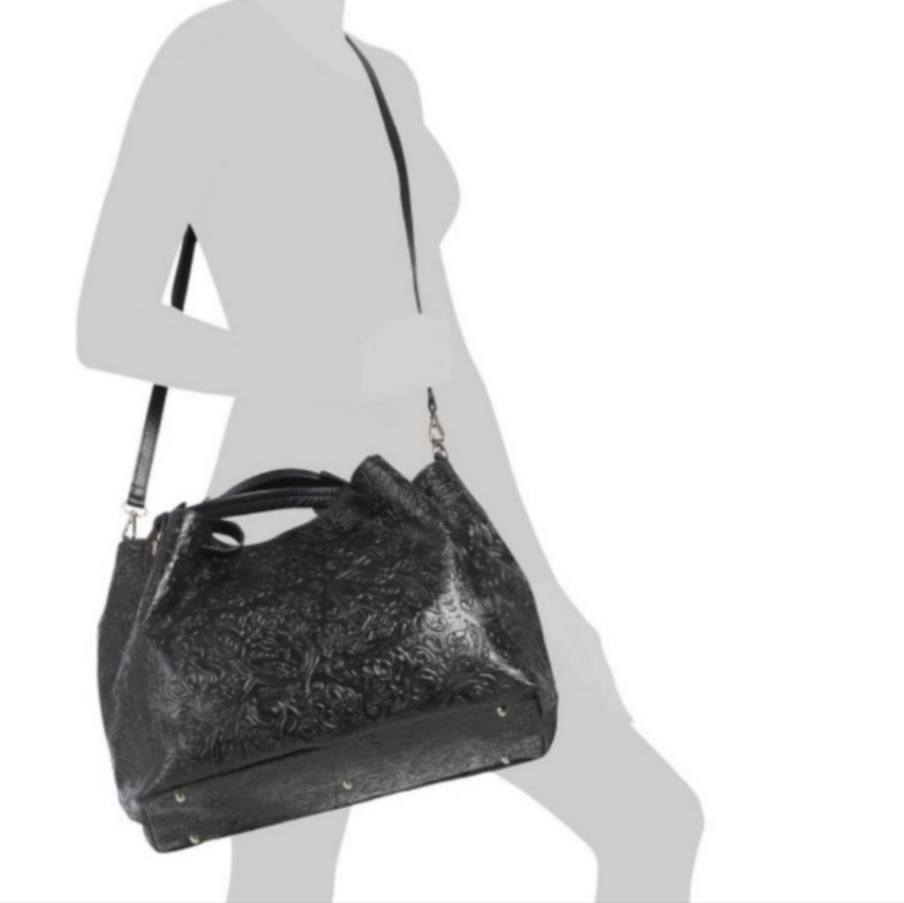 ISADORA - XL Hand Tooled Leather Tote/Travel Bag